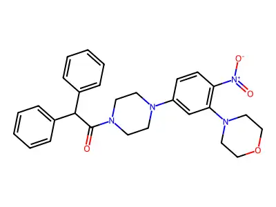 1-[4-(3-Morpholin-4-yl-4-nitrophenyl)piperazin-1-yl]-2,2-diphenylethanone structure