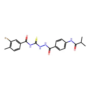 3-bromo-4-methyl-N-[[[4-(2-methylpropanoylamino)benzoyl]amino]carbamothioyl]benzamide structure