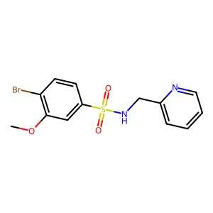 4-bromo-3-methoxy-N-(pyridin-2-ylmethyl)benzenesulfonamide structure
