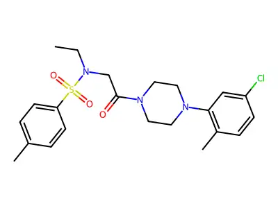 N-{2-[4-(5-chloro-2-methylphenyl)piperazin-1-yl]-2-oxoethyl}-N-ethyl-4-methylbenzenesulfonamide structure