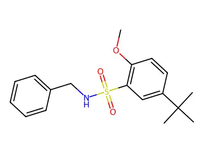N-benzyl-5-tert-butyl-2-methoxybenzenesulfonamide structure