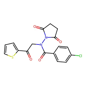 4-chloro-N-(2,5-dioxopyrrolidin-1-yl)-N-(2-oxo-2-thiophen-2-ylethyl)benzamide structure