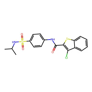 3-chloro-N-[4-(propan-2-ylsulfamoyl)phenyl]-1-benzothiophene-2-carboxamide structure