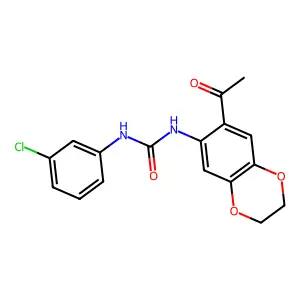 1-(7-Acetyl-2,3-dihydro-1,4-benzodioxin-6-yl)-3-(3-chlorophenyl)urea structure