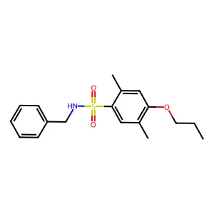 N-benzyl-2,5-dimethyl-4-propoxybenzenesulfonamide structure