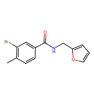 3-bromo-N-(2-furylmethyl)-4-methylbenzamide structure