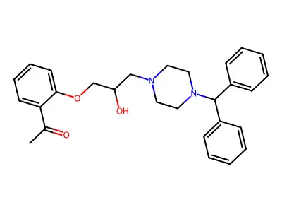 1-(2-{3-[4-(Diphenylmethyl)-1-piperazinyl]-2-hydroxypropoxy}phenyl)ethanone structure