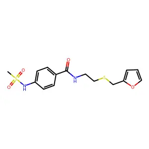 N-[2-(furan-2-ylmethylsulfanyl)ethyl]-4-(methanesulfonamido)benzamide structure