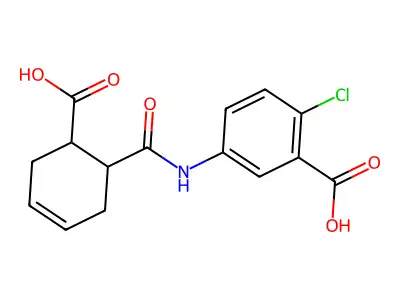 5-{[(6-Carboxycyclohex-3-en-1-yl)carbonyl]amino}-2-chlorobenzoic acid structure