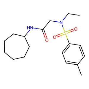 N-cycloheptyl-2-[ethyl-(4-methylphenyl)sulfonylamino]acetamide structure