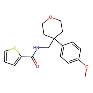 N-[[4-(4-methoxyphenyl)oxan-4-yl]methyl]thiophene-2-carboxamide structure