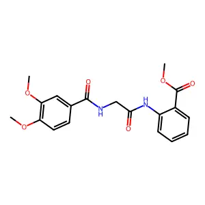 methyl 2-({N-[(3,4-dimethoxyphenyl)carbonyl]glycyl}amino)benzoate structure