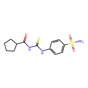 N-[(4-sulfamoylphenyl)carbamothioyl]cyclopentanecarboxamide structure