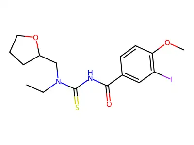 N-[ethyl(oxolan-2-ylmethyl)carbamothioyl]-3-iodo-4-methoxybenzamide structure