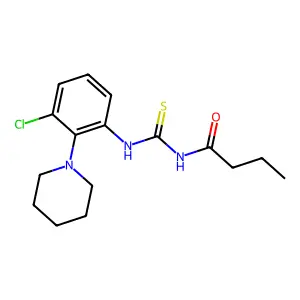 N-[(3-chloro-2-piperidin-1-ylphenyl)carbamothioyl]butanamide structure