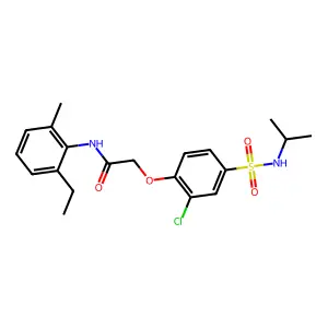 2-[2-chloro-4-(propan-2-ylsulfamoyl)phenoxy]-N-(2-ethyl-6-methylphenyl)acetamide structure
