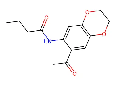 N-(7-acetyl-2,3-dihydro-1,4-benzodioxin-6-yl)butanamide structure