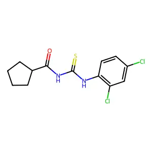 N-[(2,4-dichlorophenyl)carbamothioyl]cyclopentanecarboxamide structure