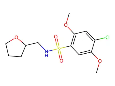 4-chloro-2,5-dimethoxy-N-(tetrahydro-2-furanylmethyl)benzenesulfonamide structure