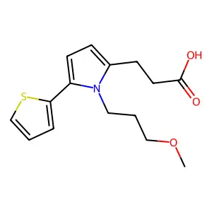 3-[1-(3-Methoxypropyl)-5-thiophen-2-yl-2-pyrrolyl]propanoic acid structure