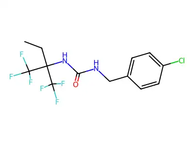 N-[1,1-bis(trifluoromethyl)propyl]-N'-(4-chlorobenzyl)urea structure