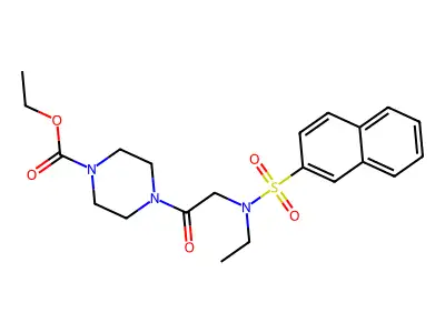 ethyl 4-[N-ethyl-N-(naphthalen-2-ylsulfonyl)glycyl]piperazine-1-carboxylate structure