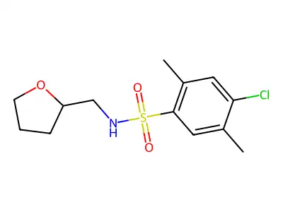 4-chloro-2,5-dimethyl-N-(oxolan-2-ylmethyl)benzenesulfonamide structure