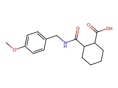 2-[(4-Methoxybenzyl)carbamoyl]cyclohexanecarboxylic acid structure