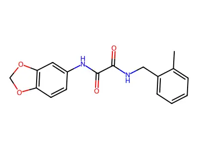 N'-(1,3-benzodioxol-5-yl)-N-[(2-methylphenyl)methyl]oxamide structure