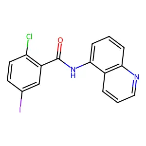 2-chloro-5-iodo-N-quinolin-5-ylbenzamide structure
