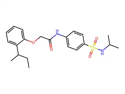 2-(2-sec-butylphenoxy)-N-{4-[(isopropylamino)sulfonyl]phenyl}acetamide structure