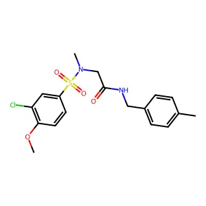 2-[(3-chloro-4-methoxyphenyl)sulfonyl-methylamino]-N-[(4-methylphenyl)methyl]acetamide structure