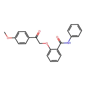 2-[2-(4-methoxyphenyl)-2-oxoethoxy]-N-phenylbenzamide structure