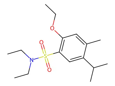 2-ethoxy-N,N-diethyl-5-isopropyl-4-methylbenzenesulfonamide structure