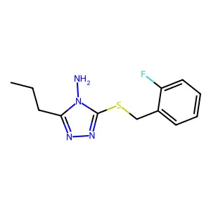 3-[(2-Fluorophenyl)methylsulfanyl]-5-propyl-1,2,4-triazol-4-amine structure