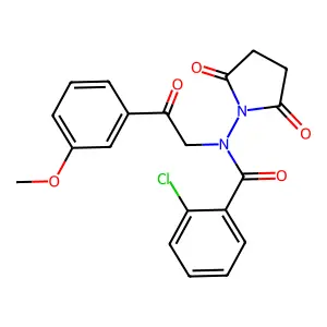 2-chloro-N-(2,5-dioxopyrrolidin-1-yl)-N-[2-(3-methoxyphenyl)-2-oxoethyl]benzamide structure