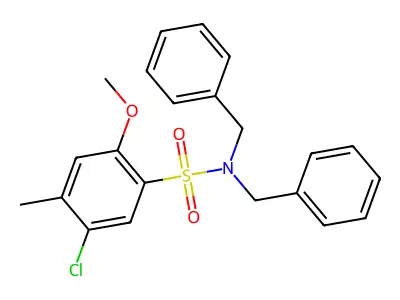 N,N-dibenzyl-5-chloro-2-methoxy-4-methylbenzenesulfonamide structure
