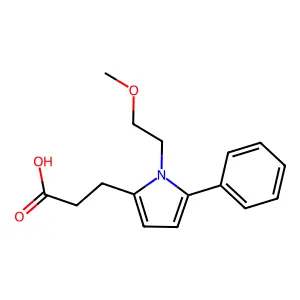 3-[1-(2-methoxyethyl)-5-phenyl-1H-pyrrol-2-yl]propanoic acid structure