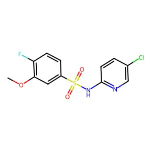 N-(5-chloro-2-pyridinyl)-4-fluoro-3-methoxybenzenesulfonamide structure