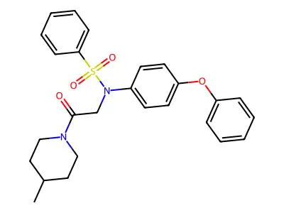 N-[2-(4-methylpiperidin-1-yl)-2-oxoethyl]-N-(4-phenoxyphenyl)benzenesulfonamide structure