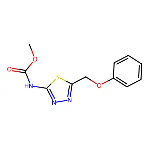 methyl N-[5-(phenoxymethyl)-1,3,4-thiadiazol-2-yl]carbamate structure