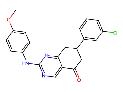 7-(3-chlorophenyl)-2-[(4-methoxyphenyl)amino]-7,8-dihydroquinazolin-5(6H)-one structure