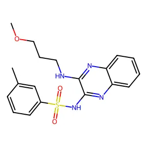 N-[3-(3-methoxypropylamino)quinoxalin-2-yl]-3-methylbenzenesulfonamide structure