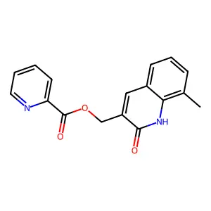(8-methyl-2-oxo-1H-quinolin-3-yl)methyl pyridine-2-carboxylate structure