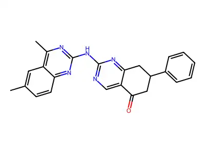 2-[(4,6-dimethylquinazolin-2-yl)amino]-7-phenyl-7,8-dihydroquinazolin-5(6H)-one structure