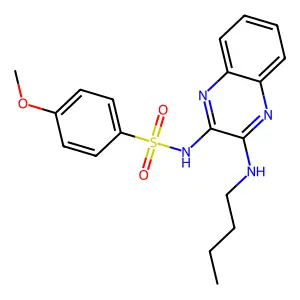 N-(3-(butylamino)quinoxalin-2-yl)-4-methoxybenzenesulfonamide structure