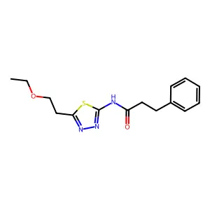 N-[5-(2-ethoxyethyl)-1,3,4-thiadiazol-2-yl]-3-phenylpropanamide structure