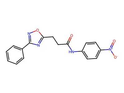 N-(4-nitrophenyl)-3-(3-phenyl-1,2,4-oxadiazol-5-yl)propanamide structure