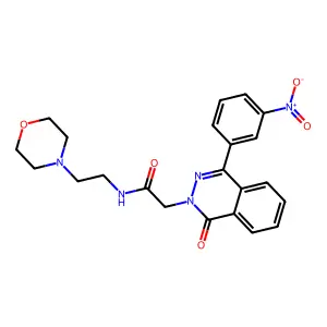 N-(2-morpholin-4-ylethyl)-2-[4-(3-nitrophenyl)-1-oxophthalazin-2-yl]acetamide structure