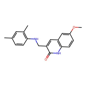 3-[(2,4-dimethylanilino)methyl]-6-methoxy-1H-quinolin-2-one structure